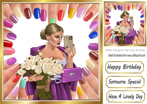 Lovely Modern Girl With Nail Varnishes 8x8 (two)