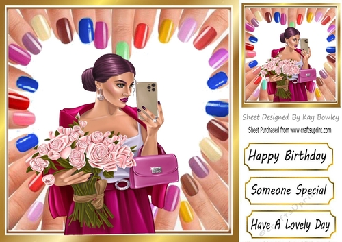 Lovely Modern Girl With Nail Varnishes 8x8 (three)