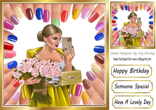 Lovely Modern Girl With Nail Varnishes 8x8 (four)