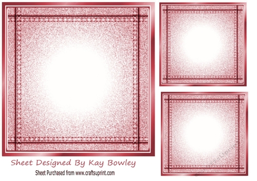 Lovely Stitched Denim Rose Card Fronts/Insert 7x7