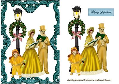 Carol Singers in Ornate Frame