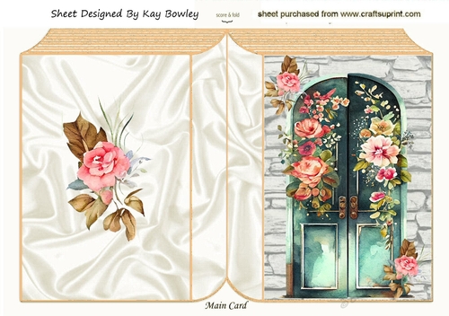 Pretty Floral Doors With Brick Wall Folded Book (one)