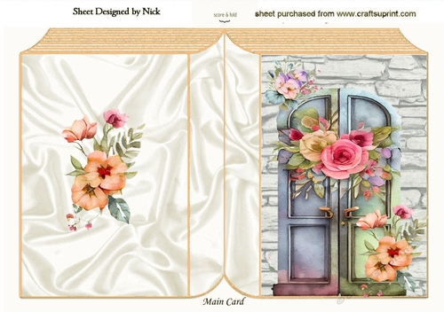 Pretty Floral Doors With Brick Wall Folded Book (two)