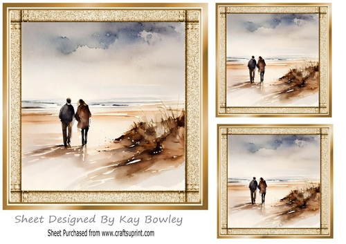 Romantic Stroll on the  Beach (eight) 7x7