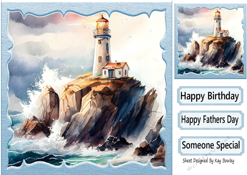 Lovely Lighthouse Scene 8x8 (one)