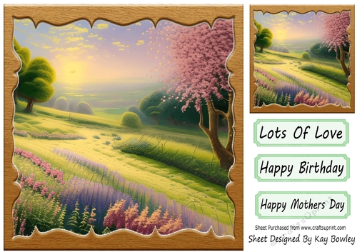 Pretty Spring Landscape with Flowers (one)