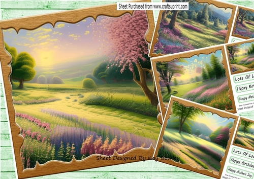  4 Pretty Spring Landscapes with Flowers 8x8 Mini Kit