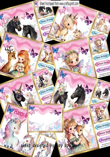 8 Lovely/black/white unicorns/princesses/deers 8x8 Bumper Kit