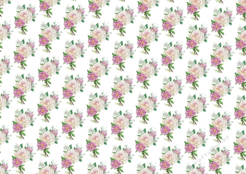 Pink White Pretty Flowers Flowers Backing Paper  (Small)