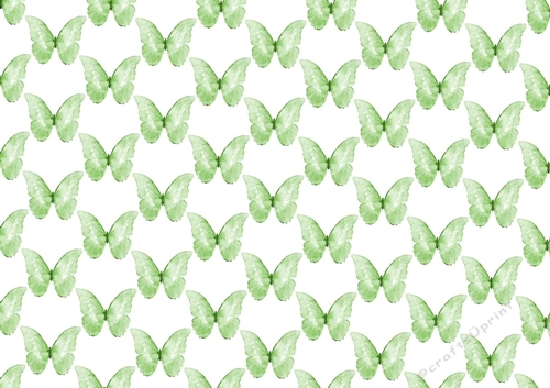 Pretty Green Butterflies Backing Paper