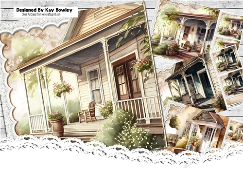  4 Pretty Floral Porches With Lace and flowers 8x8