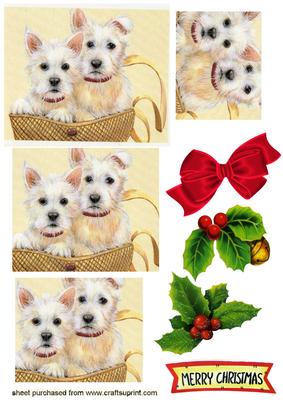 Cute Pair of Westies Square Pyramids