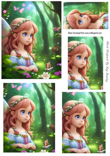 Pretty Fairy In Blue Pyramids (three)
