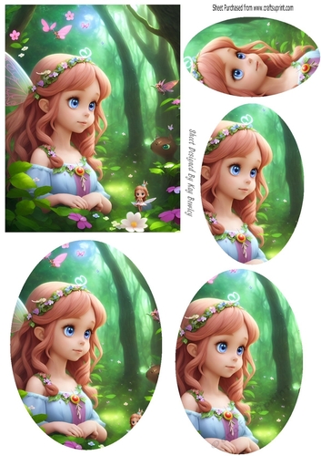 Pretty Fairy In Blue Pyramids (four)