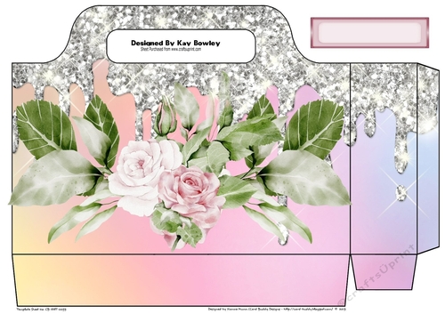 Pretty Pink And White Roses Rainbow Sparkle Tote Gift Bag
