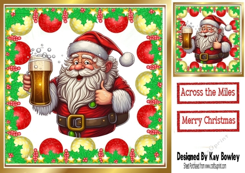 Jolly Santa Celebrating Christmas 8x8 (one)