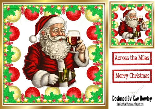 Jolly Santa Celebrating Christmas 8x8 (two)