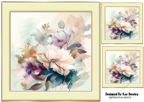 Pretty Coloured Peonies Flowers 8x8 (seven)