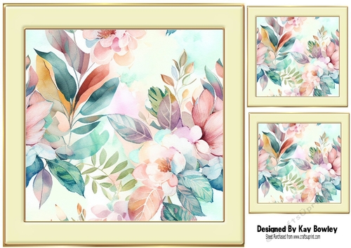 Pretty Coloured Peonies Flowers 8x8 (eight)