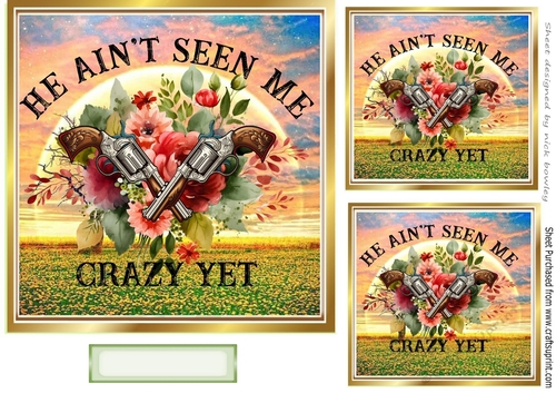 Autumn Sunrise Guns And Roses 7x7 Card Fronts