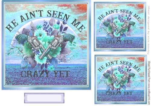  Guns And Blue Roses 7x7 Card Fronts