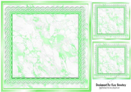 Pretty Green Lace & Marble Card Fronts/Toppers 8x8