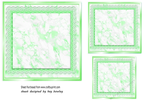 Pretty Green Lace & Marble Card Fronts/Toppers 7x7