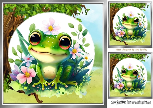 Cute Little Frog in the Woodland 8x8 (Three)
