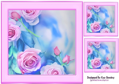 pretty pink roses 8x8 card fronts
