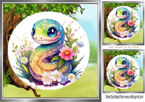 Cute Little Snake In The Woodland 8x8 (three)