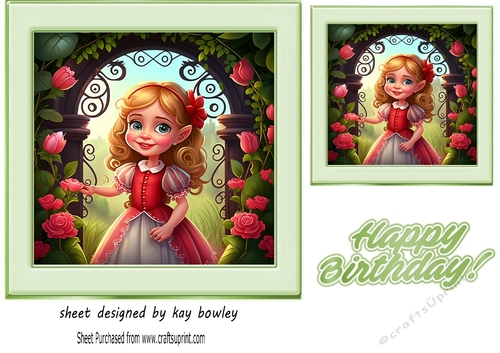 Pretty Princess Card Front 7x7 (one)