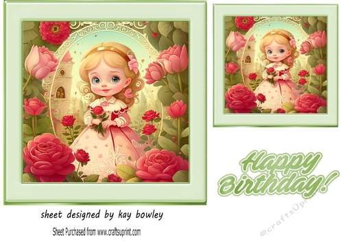 Pretty Princess Card Front 7x7 (three)