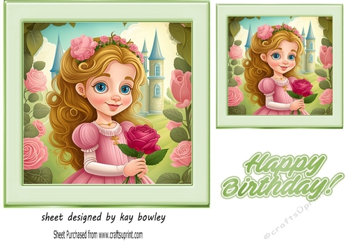 Pretty Princess Card Front 7x7 (four)