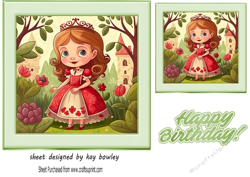 Pretty Princess Card Front 7x7 (five)