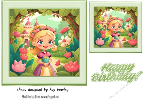 Pretty Princess Card Front 7x7 (six)