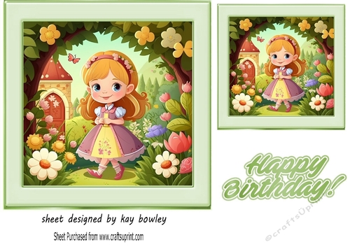 Pretty Princess Card Front 7x7 (seven)
