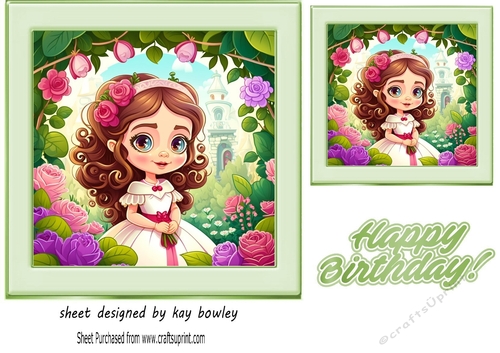 Pretty Princess Card Front 7x7 (eight)
