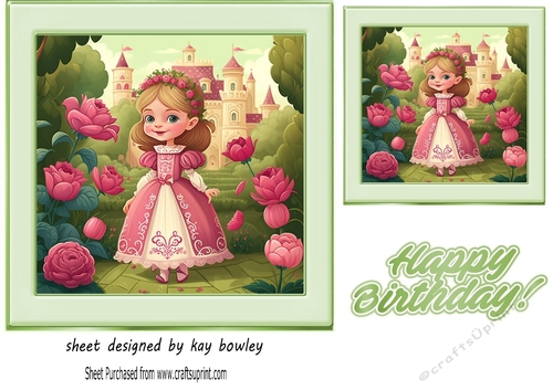 Pretty Princess Card Front 7x7 (nine)
