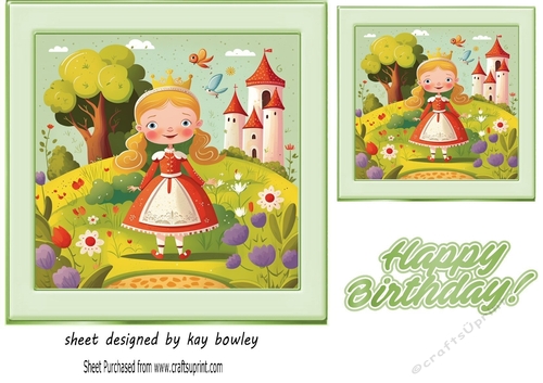 Pretty Princess Card Front 7x7 (ten)