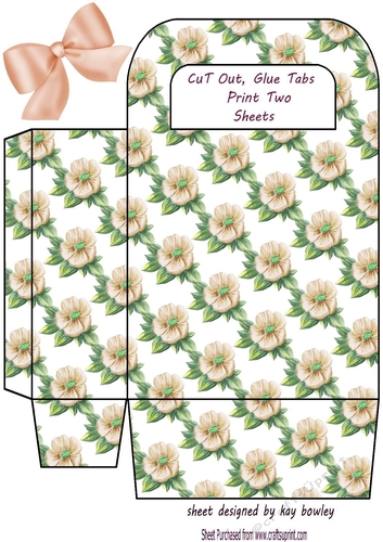 Pretty Peach Flowers Gift Bag (one)