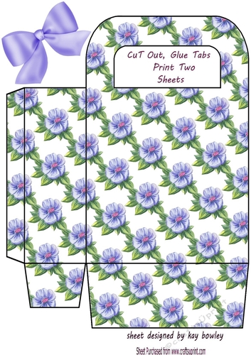 Pretty Purple Flowers Gift Bag (three)