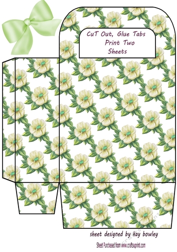 Pretty Cream Flowers Gift Bag (four)