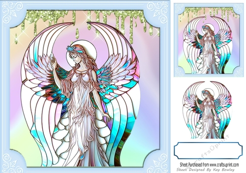 Beautiful Pastel Opalescent Angel Stained Glass 8x8 (Two)