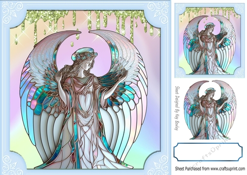 Beautiful Pastel Opalescent Angel Stained Glass 8x8 (four)