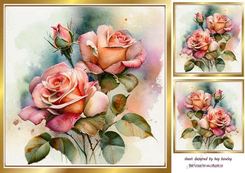 Pretty Pink Shades of Roses 8x8 (one)