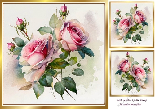 Pretty Pink Shades of Roses 8x8 (two)