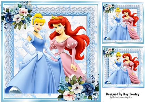 Pretty Princesses with flowers and lace 8x8