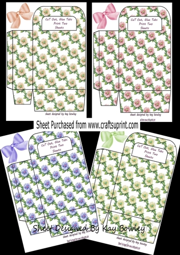  4 Pretty Coloured Flowers Gift Bags Mini Kit