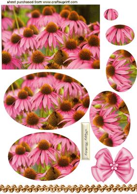 Pink Flowers Oval Pyramids