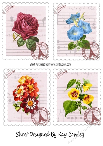 4 Pretty Floral Toppers A Variety ( Set One)